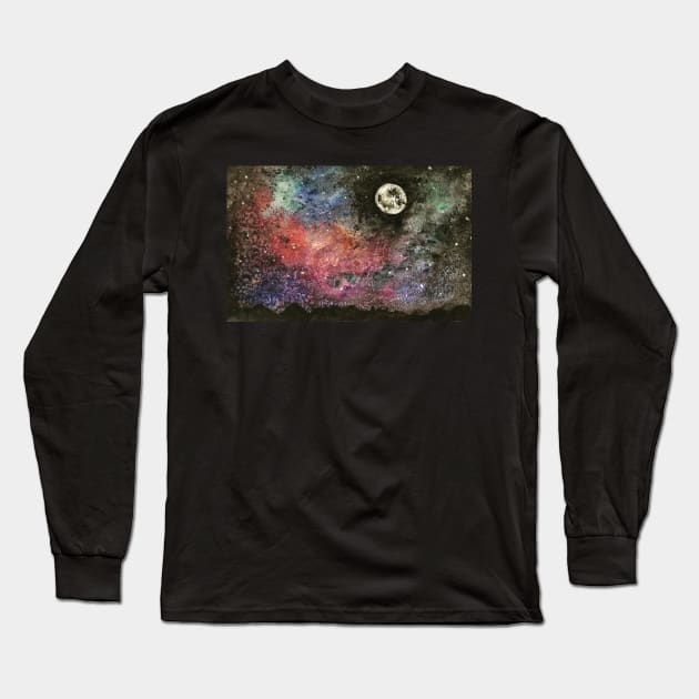 Galaxy Long Sleeve T-Shirt by hollydoesart